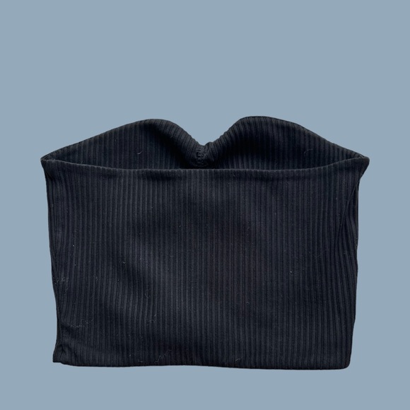 BANDEAU CROP TOP - WILFRE BLACK - Picture 2 of 5